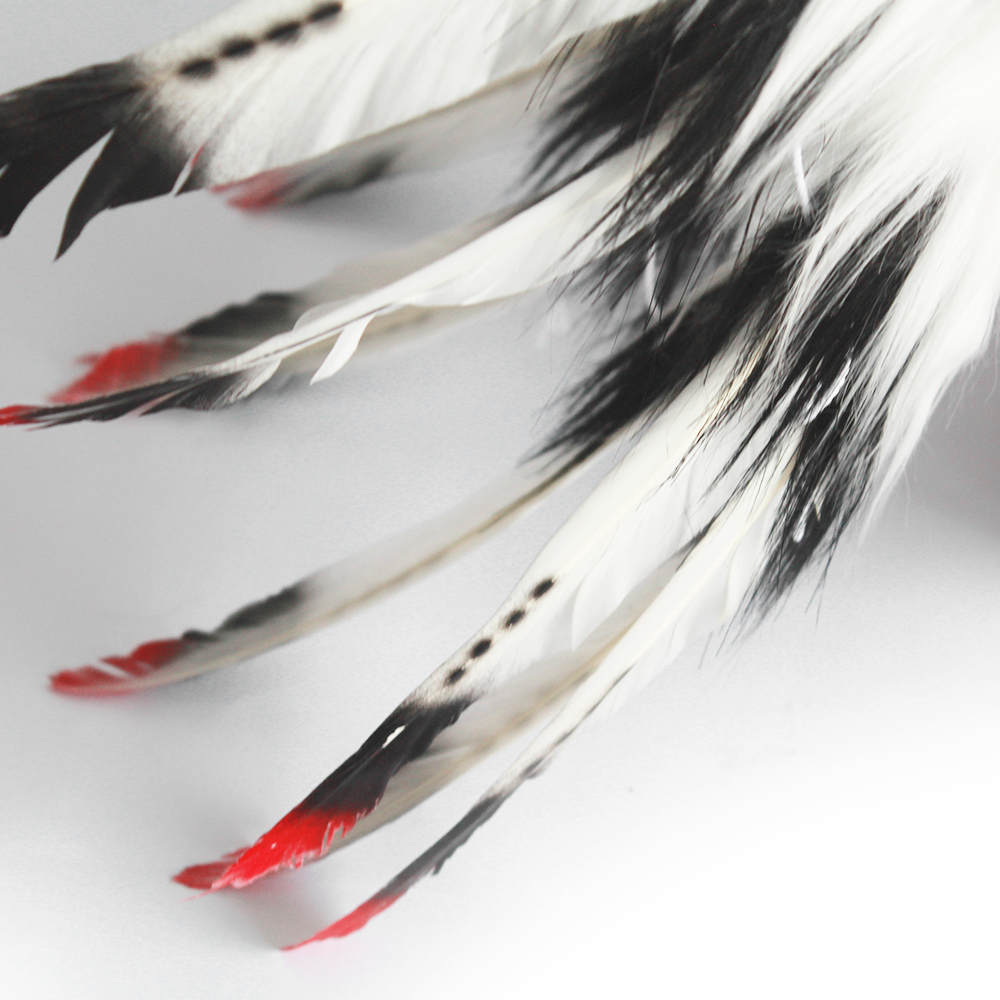 Ethnic Indian Style Headdress Style 2 Classic Indian Feather Hat Black White Silver - Image 9