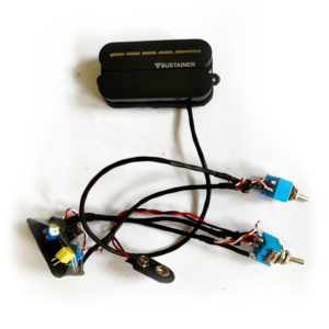 3 Mode Guitar Sustainer Pickup System Rail Humbucker - Black