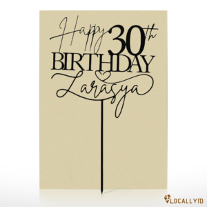 Personalized Happy Birthday Cake Topper – Custom Name & Date Cake Decoration